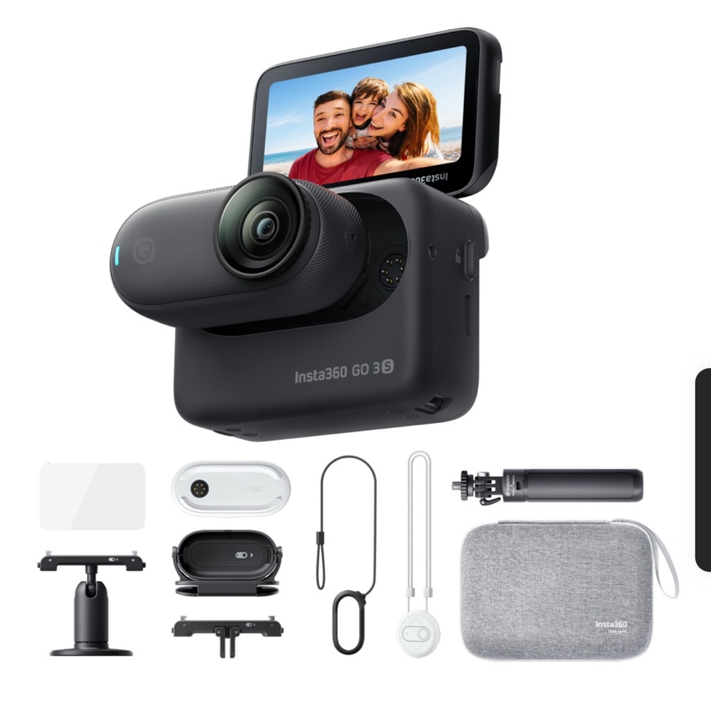 New Insta360 Camera 128 GB Ultimate Accessory Kit with Gray Case